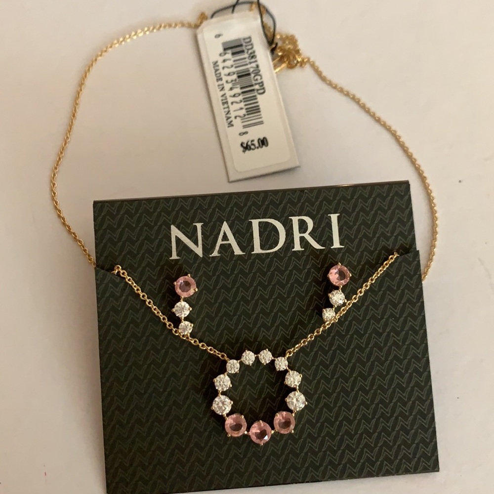 Nadri set Multi Cut Stone Stud Earrings +necklace